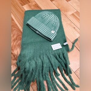 Uncharted Treads Knit Tuque & Scarf Set | Forest Green | Cozy Winter Bundle